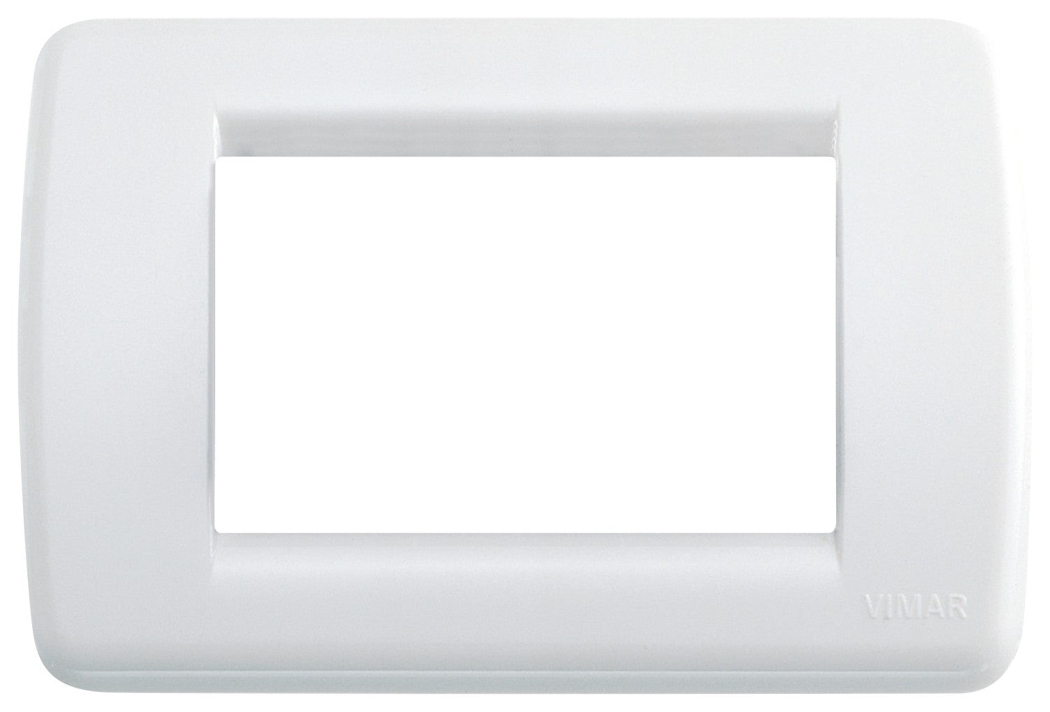 VIMAR Placca Rondò 3M bianco brillante, supporto in tecnopolimero per installazione elettrica.