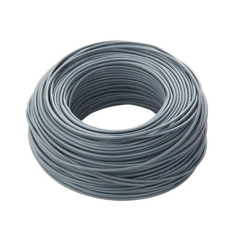 Cavo elettrico unipolare grigio antifiamma FS17, 1 x 1,5 mm, isolamento in PVC, ideale per costruzioni ed ingegneria civile.