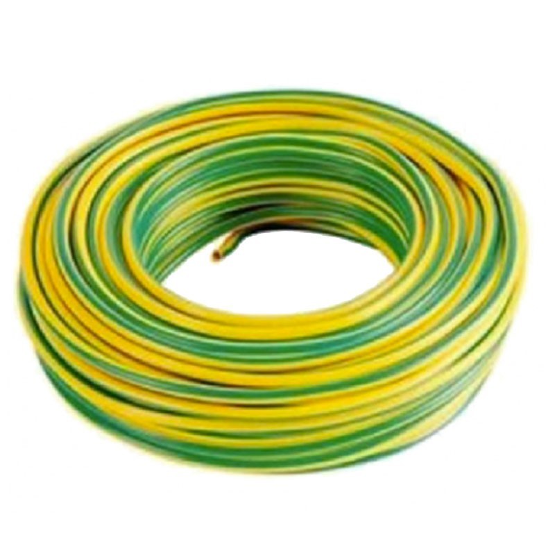 Cavo elettrico unipolare giallo/verde antifiamma FS17, 1 x 6 mm, ideale per costruzioni e ingegneria civile.