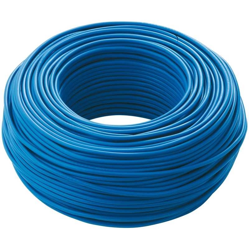 Cavo elettrico unipolare blu antifiamma FS17 1x10 mm, ideale per alimentazione elettrica in costruzioni.