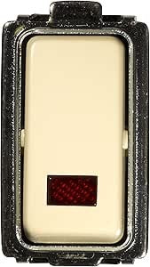 Interruttore Unipolare Luminoso 10A Avorio con retroilluminazione rossa, design Made in Italy, certificato IMQ.