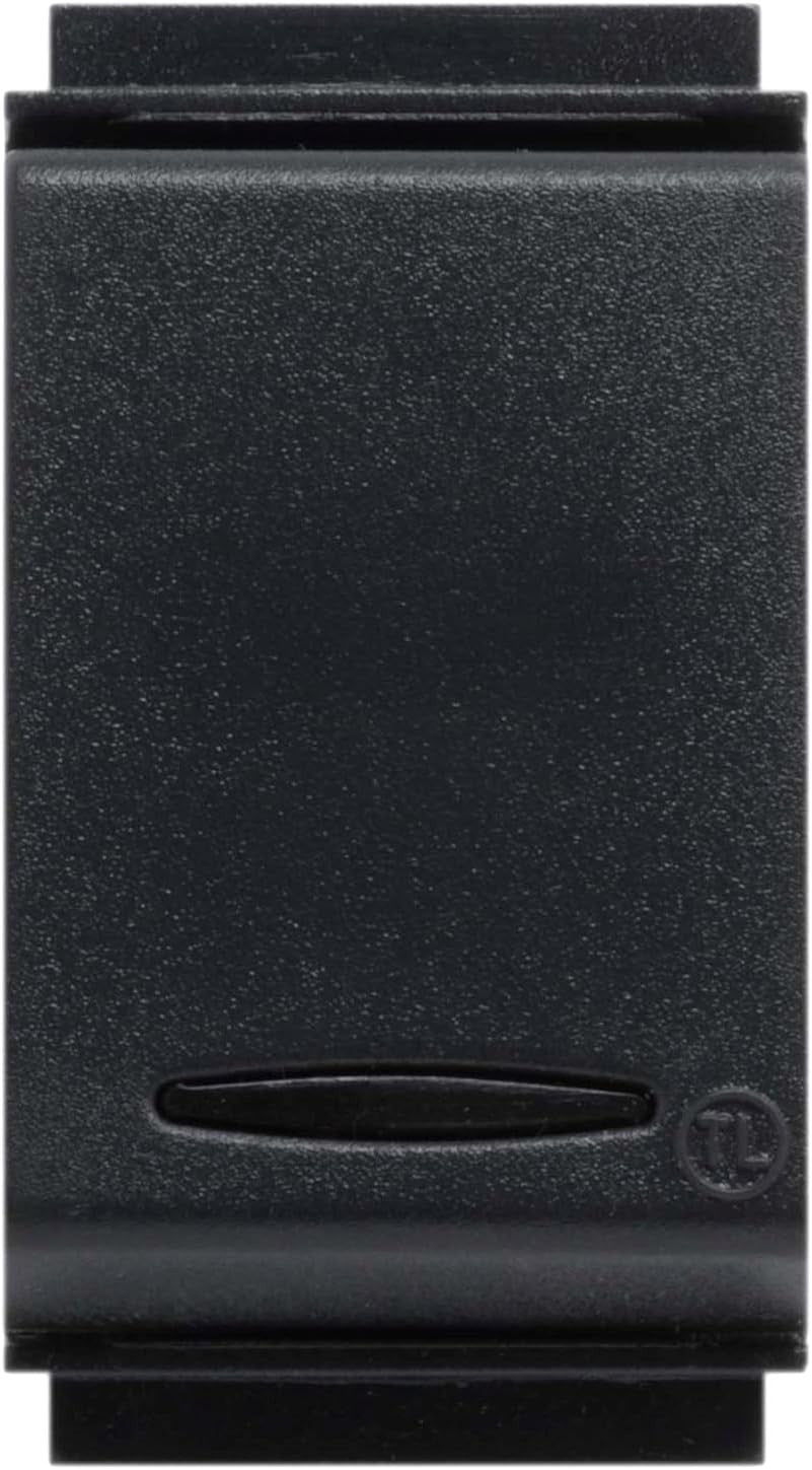 FEB 2013/TL Deviatore Luminoso in nero, 10A 250V, compatibile con placche Life, Made in Italy.