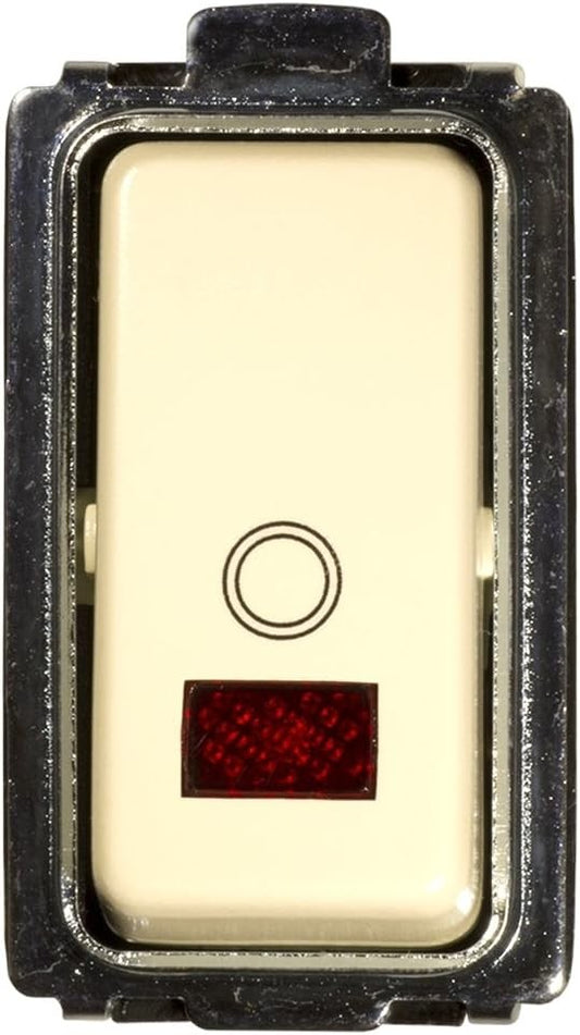 FEB 2018 Pulsante Luminoso 16A, 240 V, Avorio with red indicator light, designed for Magic lamp.