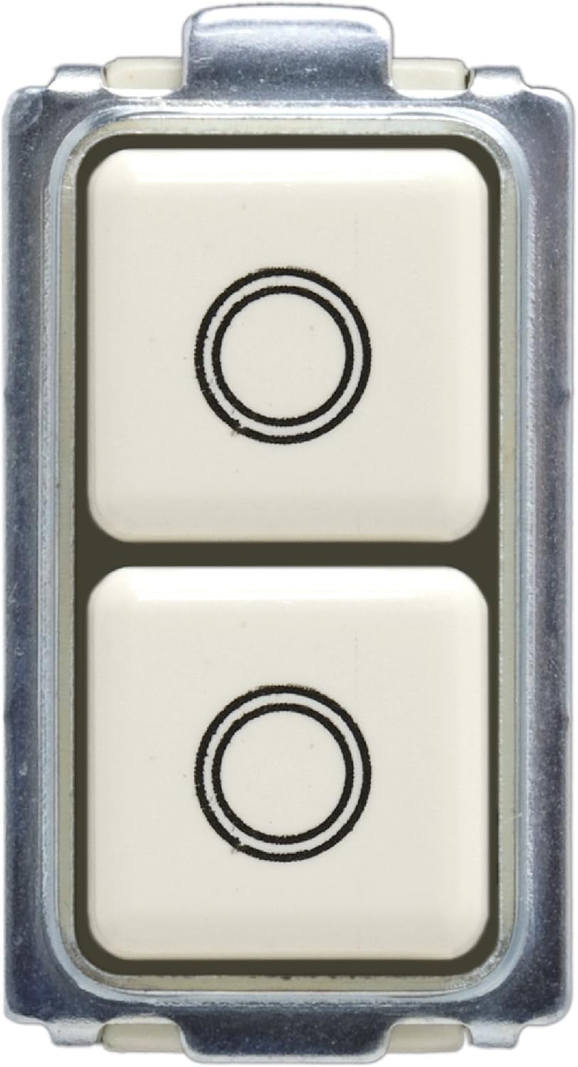 Doppio Pulsante Unipolare 10A 250V, compatibile con Magic Made in Italy, ideale per tapparelle.