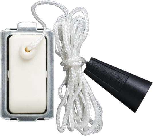 FEB 2024 Pulsante Unipolare 10A Avorio con corda, compatibile Magic Made in Italy, Certificato IMQ.