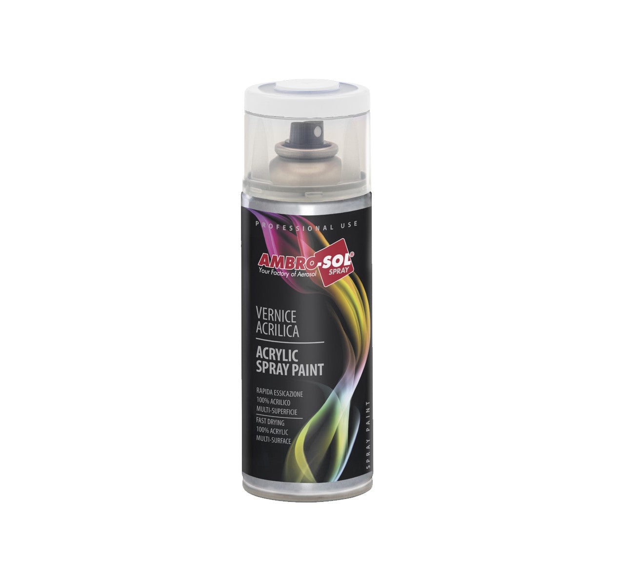 Ambro-Sol Acrylic Spray Paint - White Gloss, 400ml, fast-drying, multi-surface use.