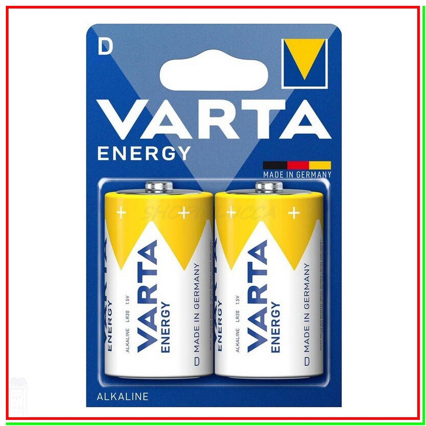 Varta Energy D alkaline batteries 1.5V pack of 2 high quality made in Germany for reliable performance