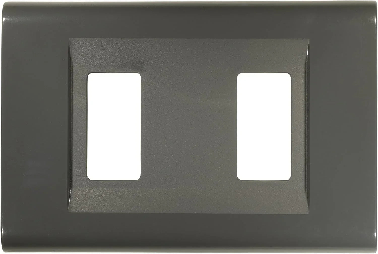 Placca Click 2F Grigio Scuro FEB 2582/GS - Tecnopolimero Resistente, Design Moderno e Facile Installazione