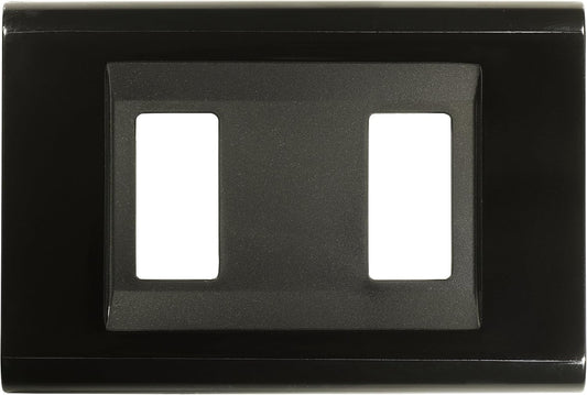 Placca Click 2F Nero FEB 2582/N, coprinterruttore in tecnopolimero per scatola rettangolare, design elegante.