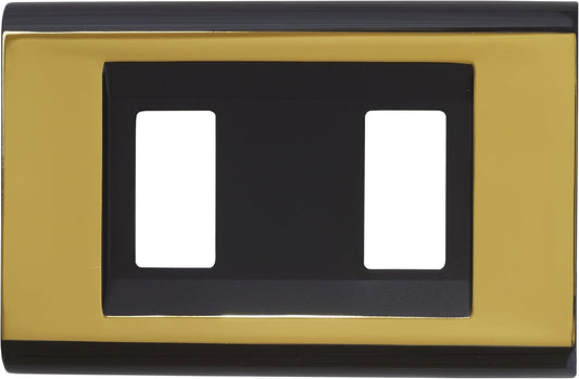 Placca Click 2F Nero Oro FEB 2582/NOR, coprinterruttore in technopolimero per scatole rettangolari.