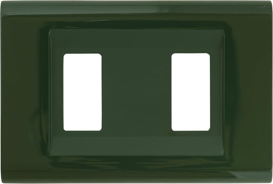 Placca Click 2F Verde Scozia FEB 2582/VS, coprinterruttori in tecnopolimero per scatola rettangolare.