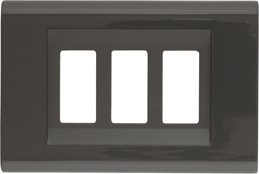 Placca Click 3F Grigio Scuro FEB 2583/GS, coprinterruttori in tecnopolimero per scatola rettangolare.