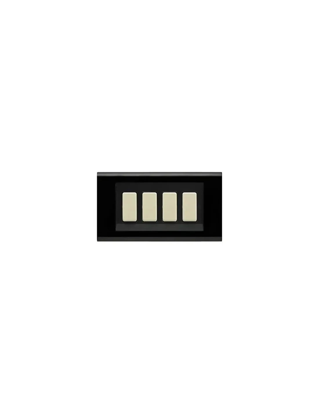 Placca Click 4F Nero X Magic FEB, Elegante Semplicità, SKU 2584 FEB/N, Facile Installazione
