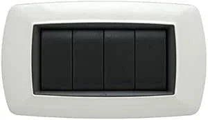 Placca Life 4P. Bianco FEB 2984/WH - Design Elegante, Facile Installazione e Qualità Superiore