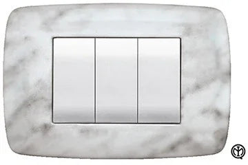 Placca Brio P. Marmo Di Carrara FEB 3203/MC - Design Elegante e Facile Installazione, 3 Moduli