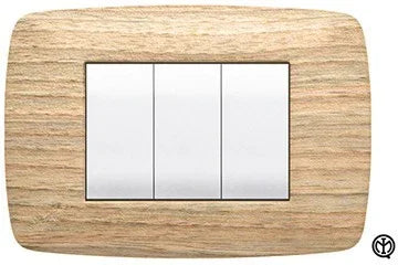 Placca Brio 3P FEB 3203/SB in Legno Sbiancato - Design Elegante e Versatile per Interruttori