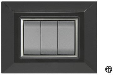 Placca Flexi' Plain 3F in Grigio Scuro by FEB, features three modules in a sleek design.