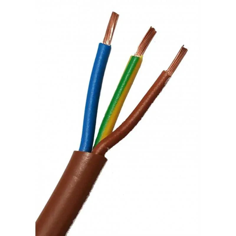 Cavo FS18OR18 3G2.5 MMQ Antifiamma Marrone - 100 Metri, Rame Flessibile, Classe 300/500V, Bassa Emissione di Alojeni