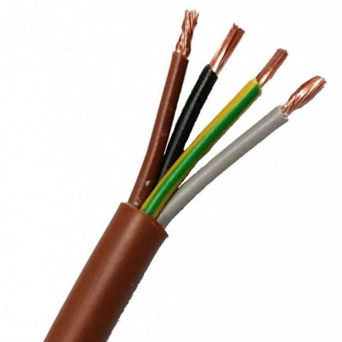 Cavo FS18OR18 4X1.5 antifiamma con isolante marrone, conduttori di rame flessibili per edilizia.