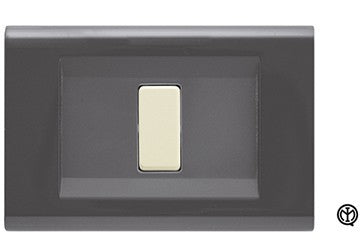 Placca Click 4F Grigio Scuro FEB 2584/GS, 4 moduli, design elegante per interni.