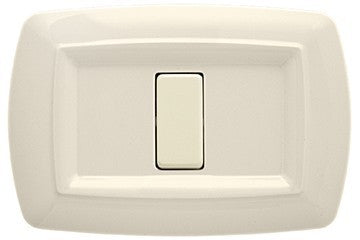 Placca Tondo' 1 Posto Avorio by FEB, featuring a single switch design in ivory color.