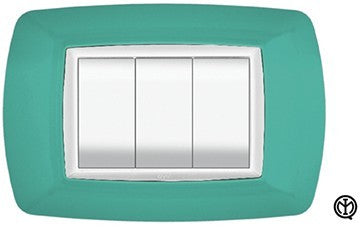 Placca FEB Verde Acqua a 4 posti, design moderno e colorato, ideale per ogni ambiente.