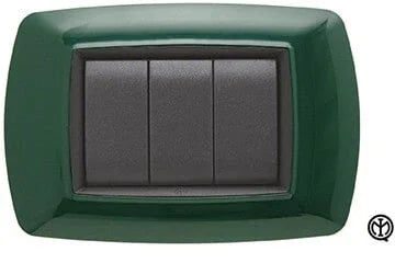 Placca Life 7 Posti Verde Scuro FEB 2987/VS - Design Elegante e Funzionale per Ambienti Moderni