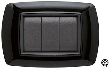 Placca FEB 2P Nero, design elegante con due moduli, colore nero, adatta per interruttori e sistemi elettrici.