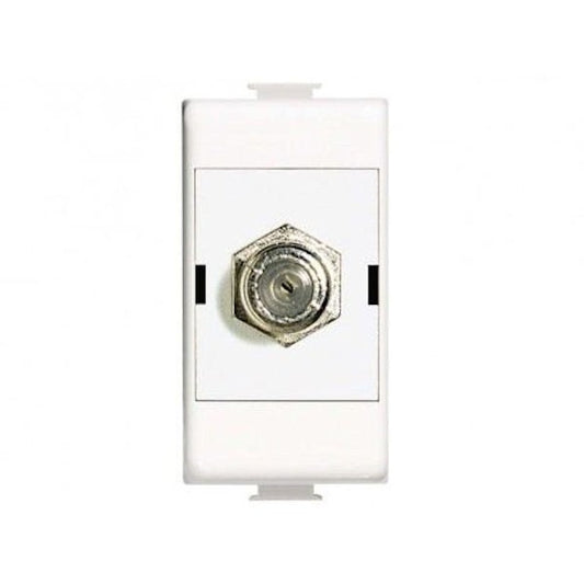 Presa TV coassiale tipo F BTICINO Matix AM5173DF, 75 ohm, aggancio a vite, colore bianco