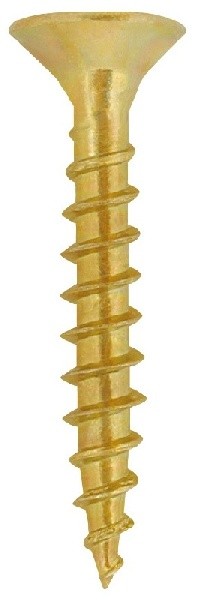 VITE TPS Truc. Fil. Zincata 6x70, 200pz - Gold-coated screw, fully threaded for durable fastening.