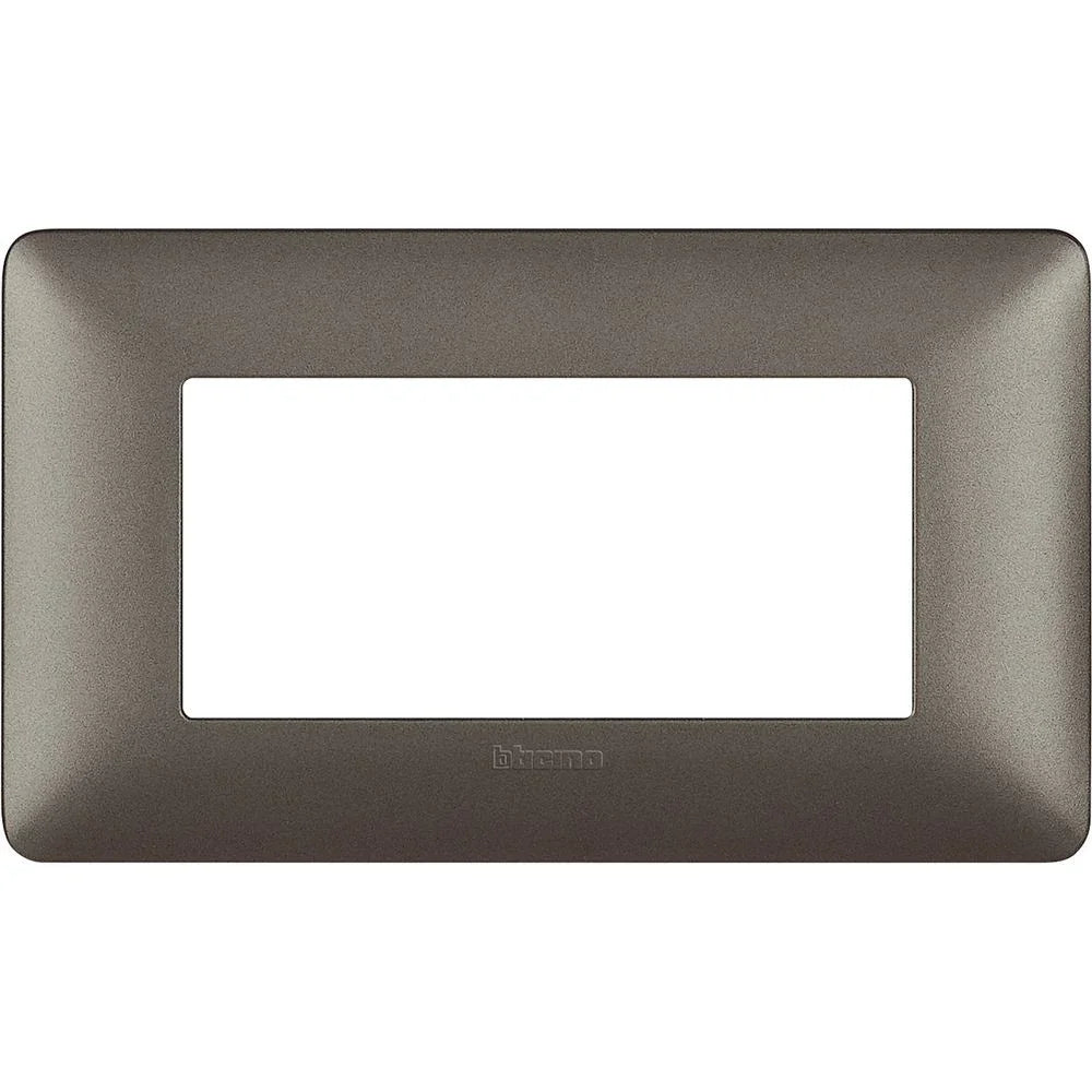 Placca Bticino Matix 4 Moduli Iron AM4804MIR - Design Elegante e Funzionale, Compatibile con Supporto 504SA