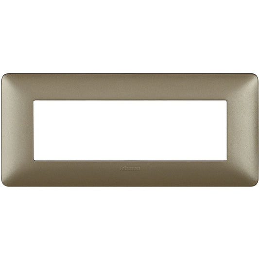 Placca Bticino Matix 6 posti in titanio AM4806MTA, misura 84mm x 191mm per supporto 506LSA.