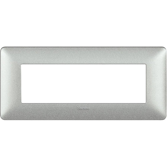 Bticino Matix 6 posti placca in bianco calce, supporto 506LSA, dimensioni 84mm x 191mm, design elegante e funzionale.