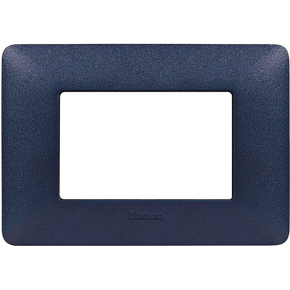 Placca BTicino Matix 3 Moduli Blu Mercurio AM4803TBM - Design Elegante e Facile Installazione
