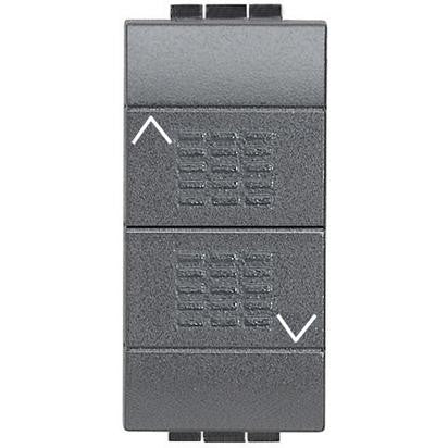 Living Int. Commutatore doppio tasto L4027, antracite, 16A 250Vac, double switch for lighting control.