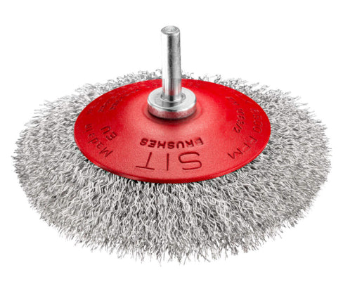 Spazzola conica in acciaio D90 g, ideale per pulire e rimuovere vernice da superfici irregolari e spigoli.