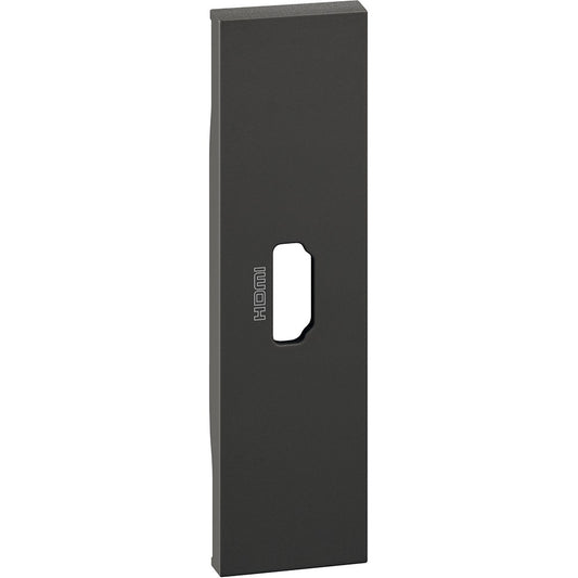 Cover BTicino Living Now HDMI connector in black, 1 module, stylish and functional design for modern interiors.