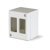 Minicassetta 2 Fori x Canale, contenitore da parete IP20 per montaggio su superfici piene e isolanti.