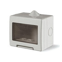 Involucro Stagno IP55 con portello per frutti serie EVOLUTION e 8000, contenitore da parete.