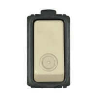 Pulsante Unipol 10A, avorio, normalmente aperto, per impianti elettrici, con custodia nera.