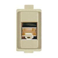 RJ45 Cat. 5 Plug 8/8 non schermata colore Avorio per trasmissioni dati, con design compatto.