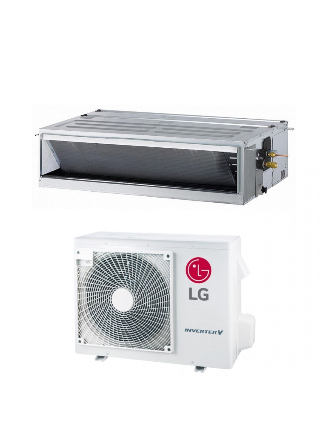 LG canalizzato 30000 BTU climi inverter pompa di calore unità interna ed esterna installazione.