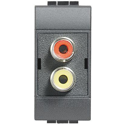 Modulo Doppio RCA BTicino Living Int - L4269R, Installazione Facile, Design Elegante Antracite