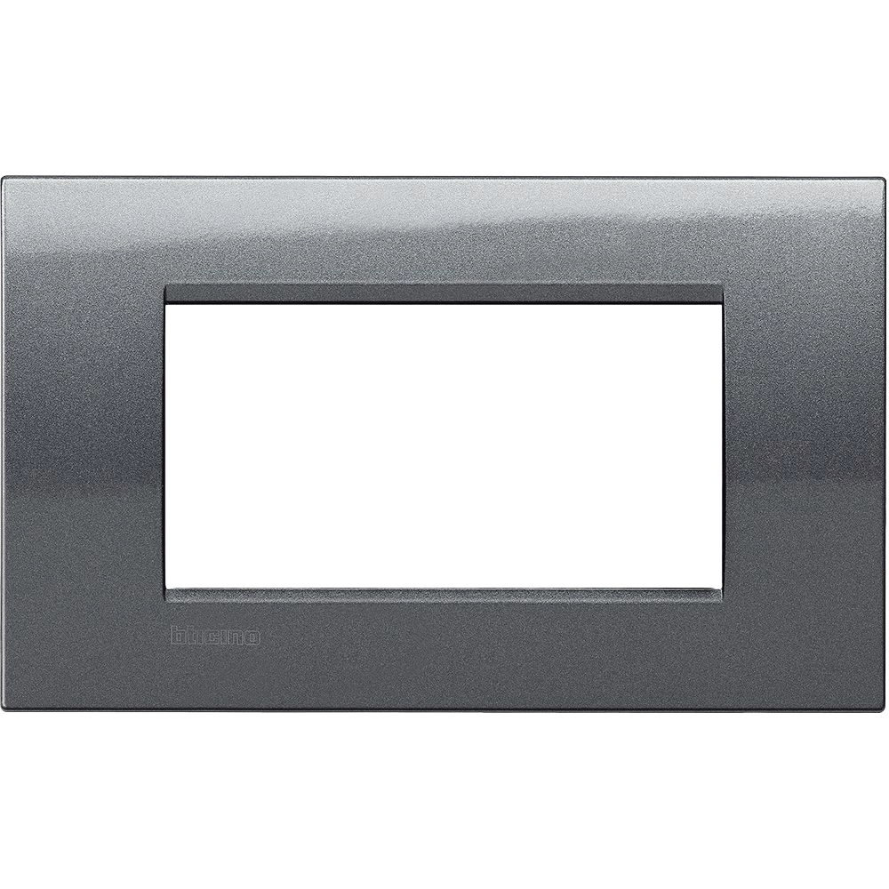 Placca 4 Moduli Bticino Livinglight Quadra Colore Acciaio Scuro - LNA4804AC