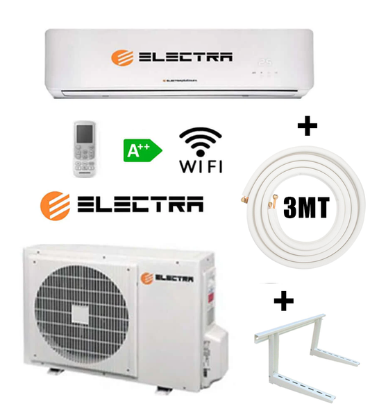 Climatizzatore ELECTRA ICE C9C 9000 BTU R32 con staffa e kit tubi rame da 3mt WiFi integrato A++.