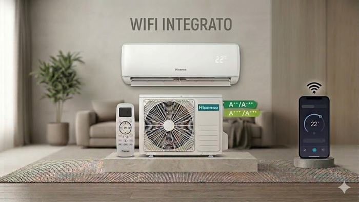 Climatizzatore Hisense Easy Smart 9000 BTU Wi-Fi Integrato A++ CA25YR4BG - Modello 2025
