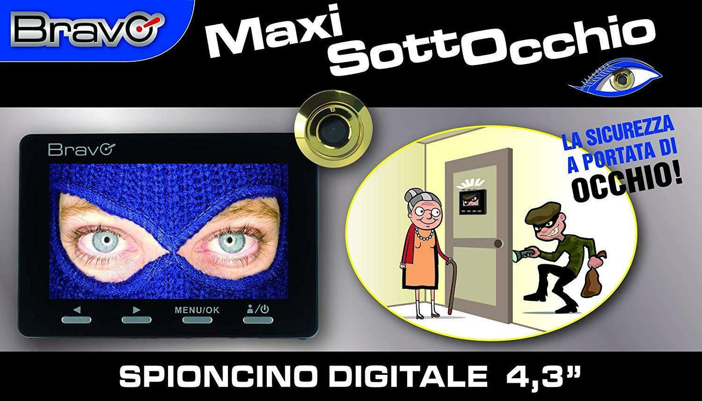 Bravo Maxi Sottocchio Spioncino Digitale Elettronico Con Monitor LCD 4,3 POLLICI 92902903